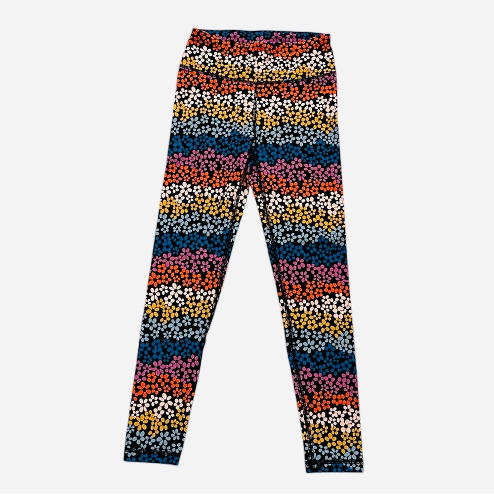 Hanna Andersson 130(8) Active Leggings floral stripe